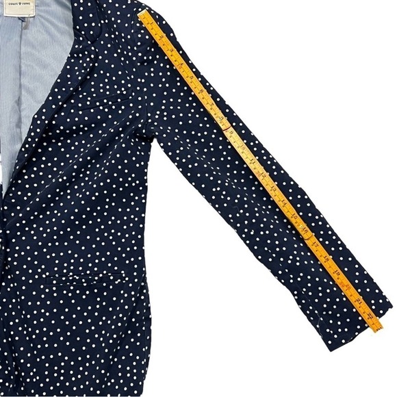 Court & Rowe Scatter Dot Blue Night Blazer Navy & White Polka Dot Jacket Sz 2 - Picture 11 of 16